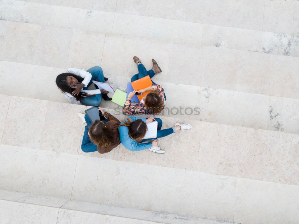 Image, Stock Photo Beautiful women having fun in the street.