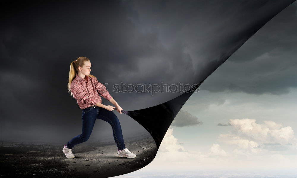 Similar – Image, Stock Photo Legs of tourist on edge