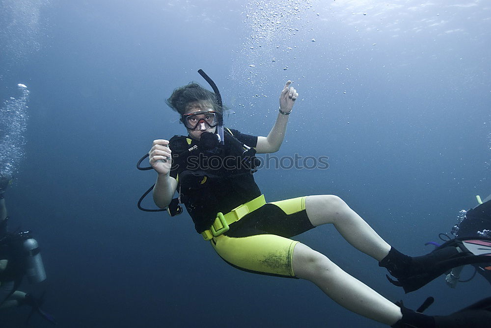 Similar – Diver with Bubbles tauchen