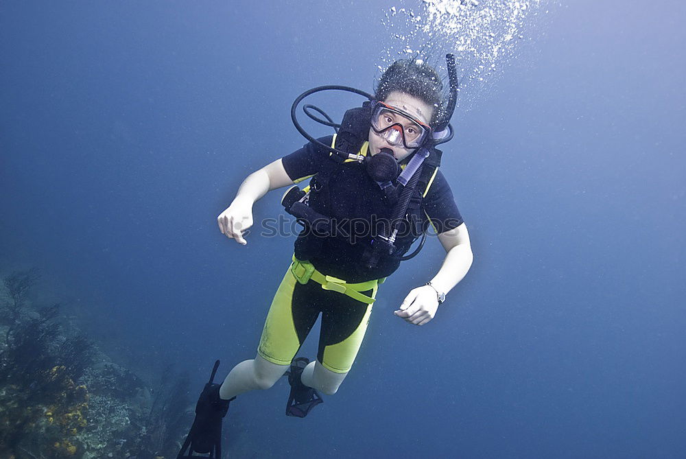 Similar – Diver with Bubbles tauchen