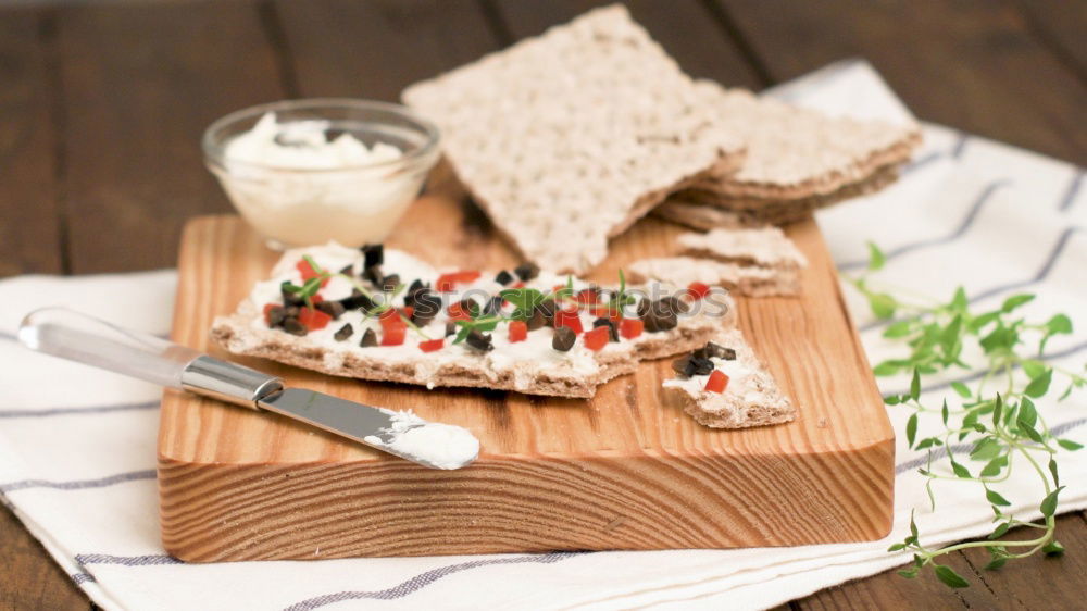 Similar – Image, Stock Photo Crispbread with radishes and cream cheese