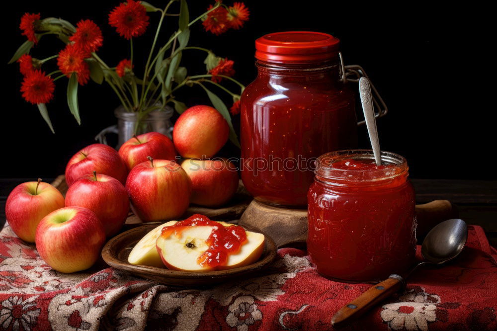 Similar – Juice from carrots, onions and spices in a glass jar