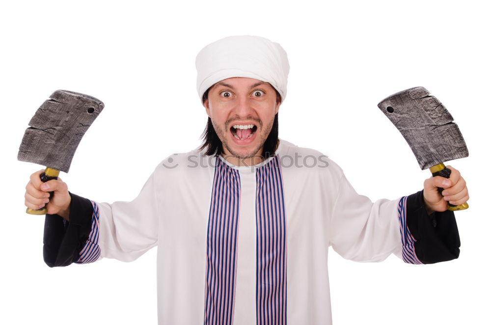 Similar – senior woman with cook hat and rolling pin and spatula on gray background