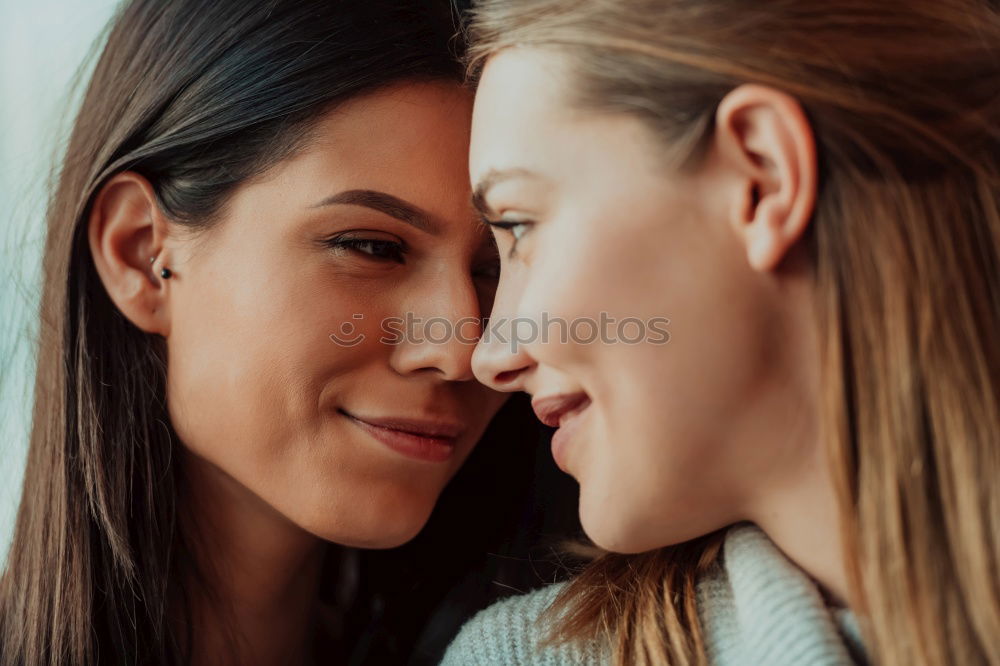 Similar – Image, Stock Photo Happy best friend teenager girls embracing outdoors