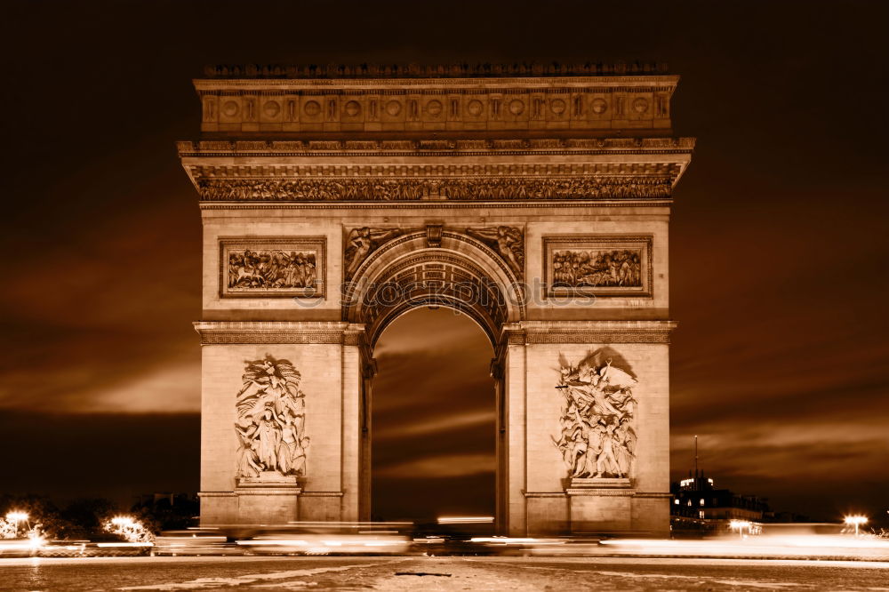 Similar – Arc de Triump with light tracks