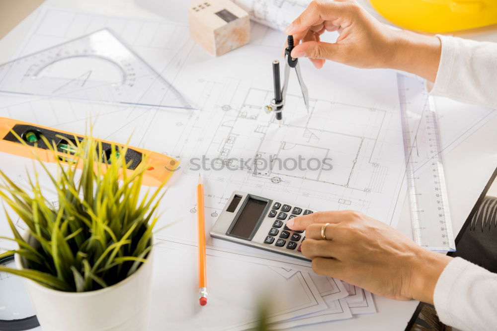 Similar – Image, Stock Photo Architecture, engineering plans and drawing equipment