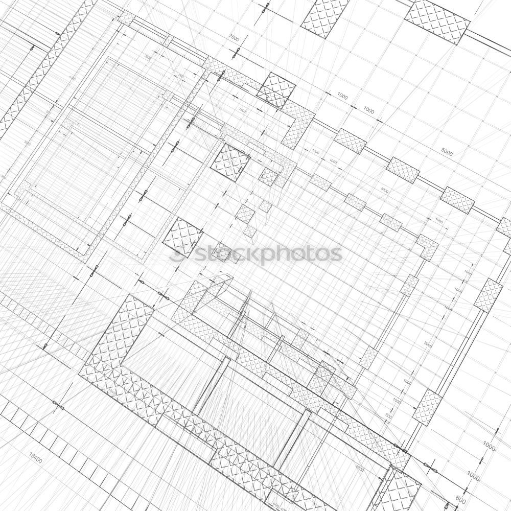 Image, Stock Photo Architectural drawing as a sketch for a preliminary design in ink on paper