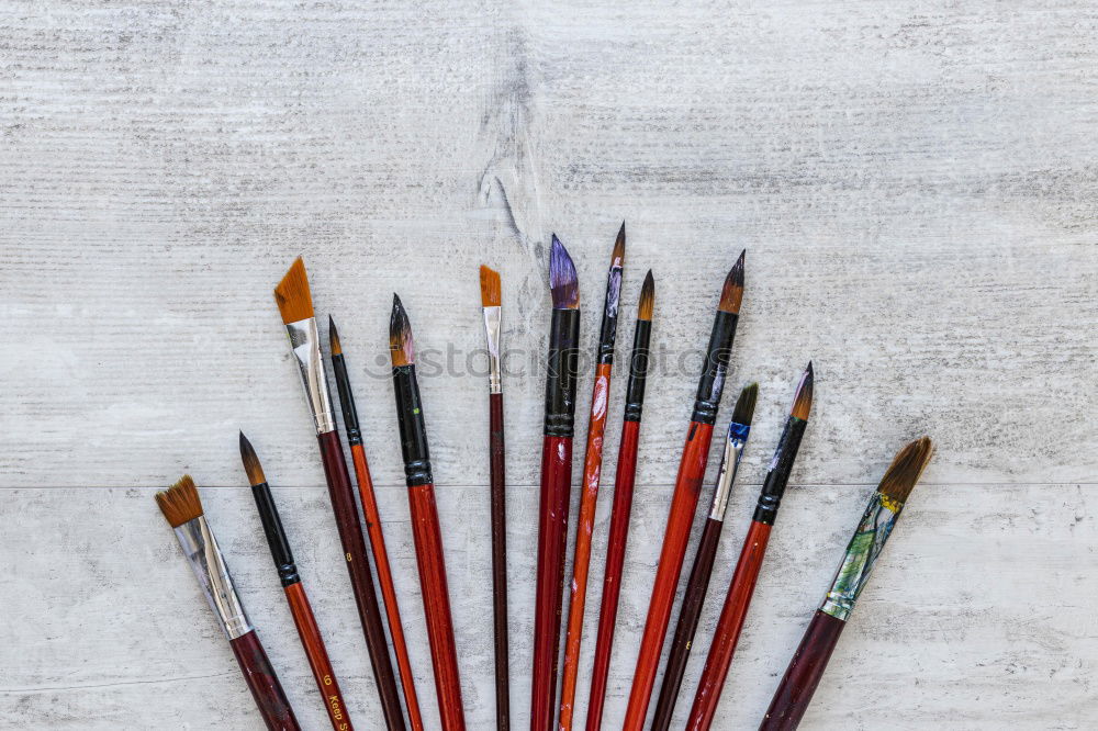 Similar – Image, Stock Photo A collection of Artist’s brushes. Art Culture Abstract Concept.