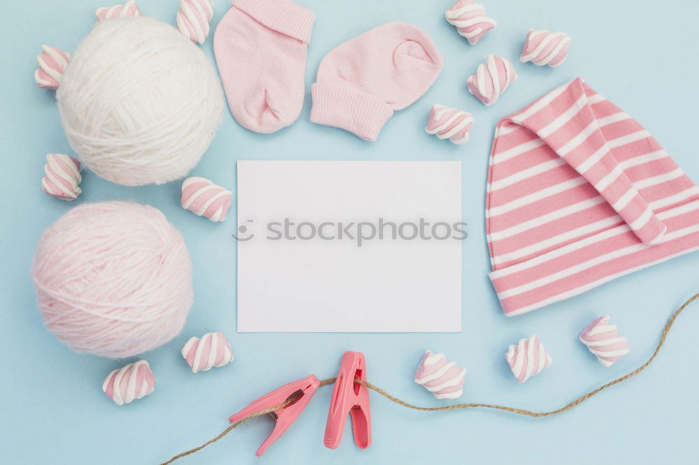 Similar – Summer woman accessories with shells and tropical leaves on pastel color background, top view. Straw hat, sunglasses, sandals and handbag. Holiday vacation. Female fashion outfit