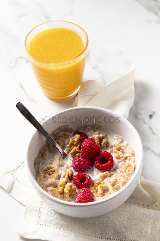 Similar – Image, Stock Photo Muesli with yoghurt and fruits on wood