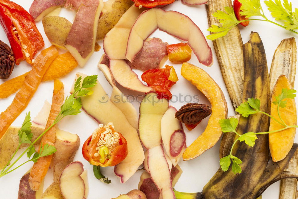 Similar – Image, Stock Photo Top view of green salad with fruits