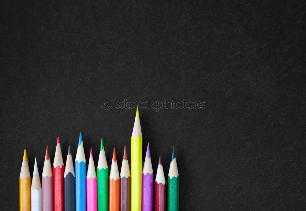 Similar – Pencil Mikado: yellow pencils with note