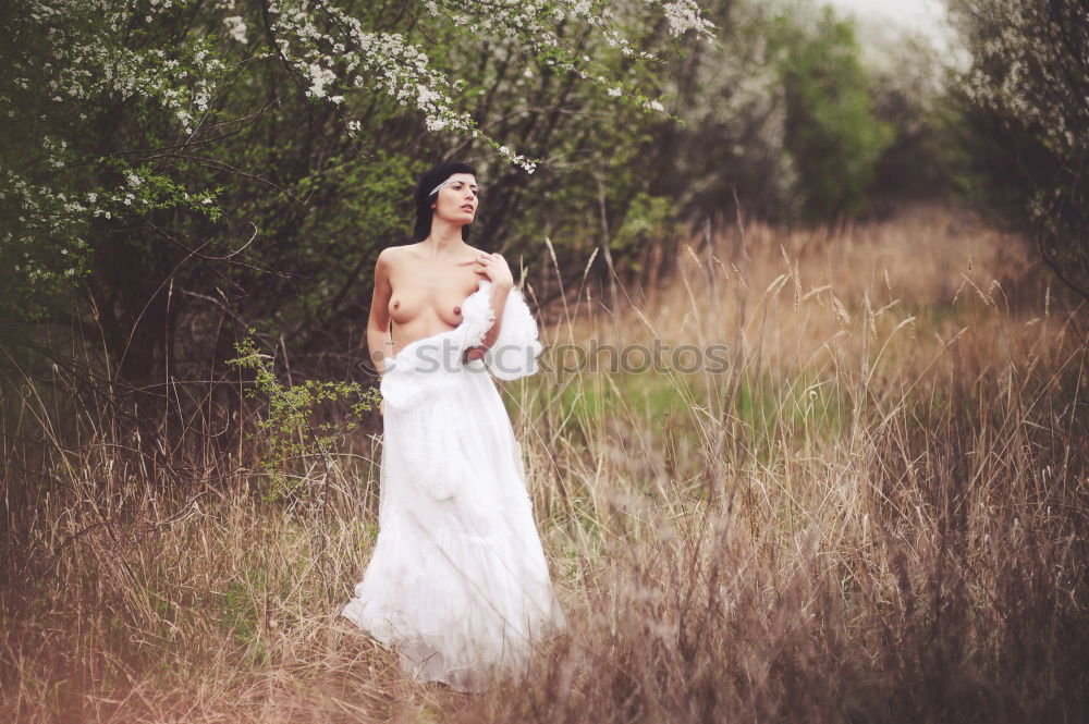 Similar – A Young Woman Standing in the Woods