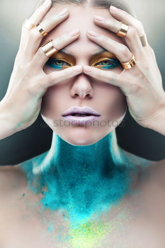 Similar – Image, Stock Photo Portrait of a young, freckled woman at the window