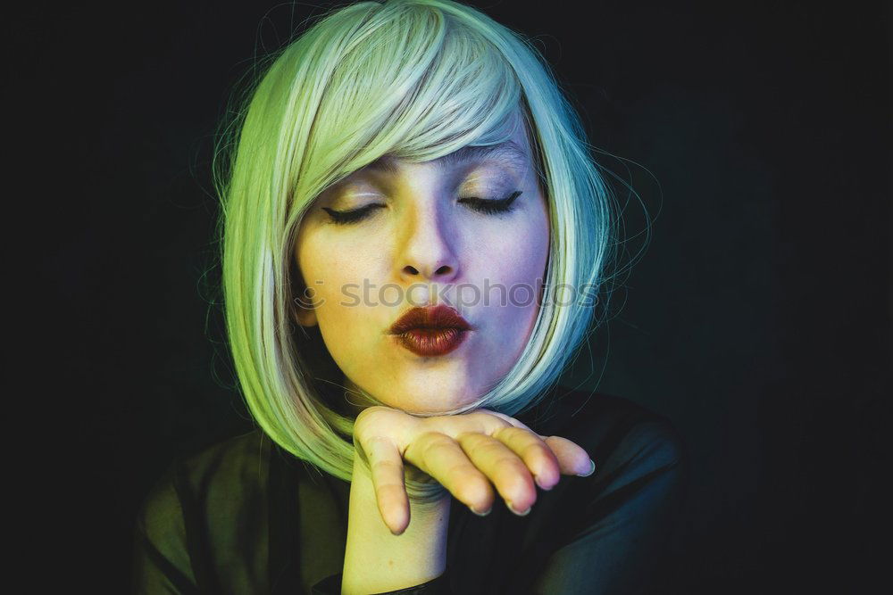 Similar – Image, Stock Photo Young woman smoking shisha