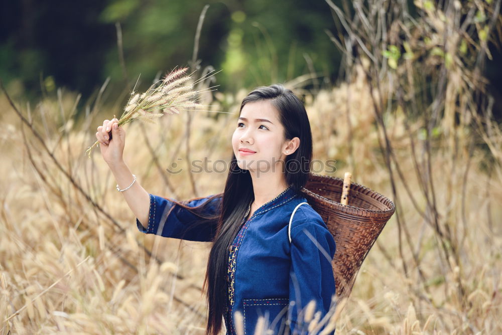 Similar – young woman in the autumn forest