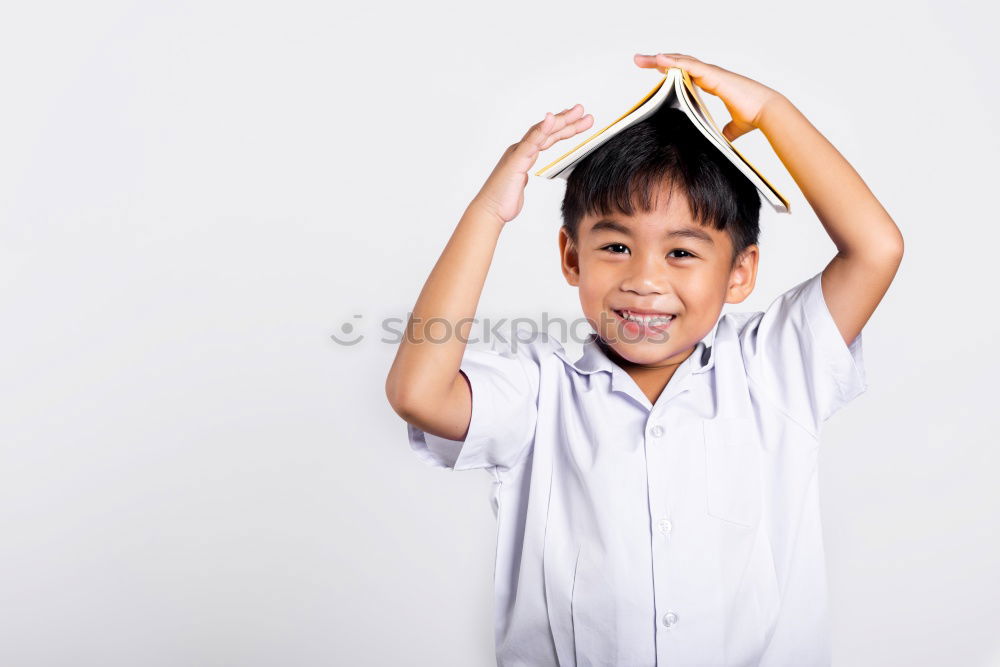 Similar – Image, Stock Photo Little boy, His breaking piggy bank