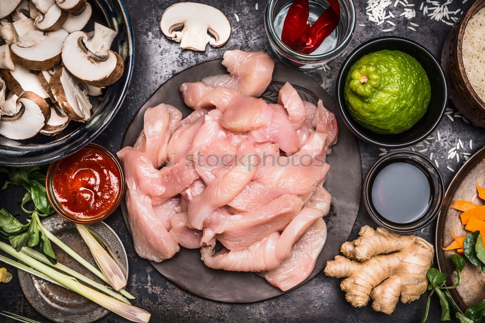 Similar – Image, Stock Photo Asian ingredients with chicken breast fillet