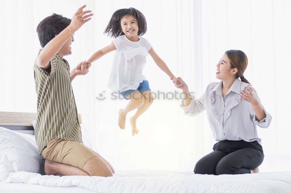 Similar – Image, Stock Photo happy mother and child son fooling