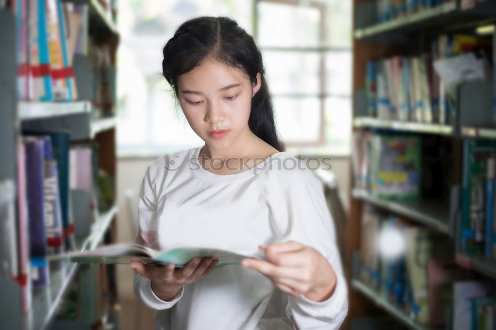 Similar – Image, Stock Photo Beautiful student girl at the school entrance