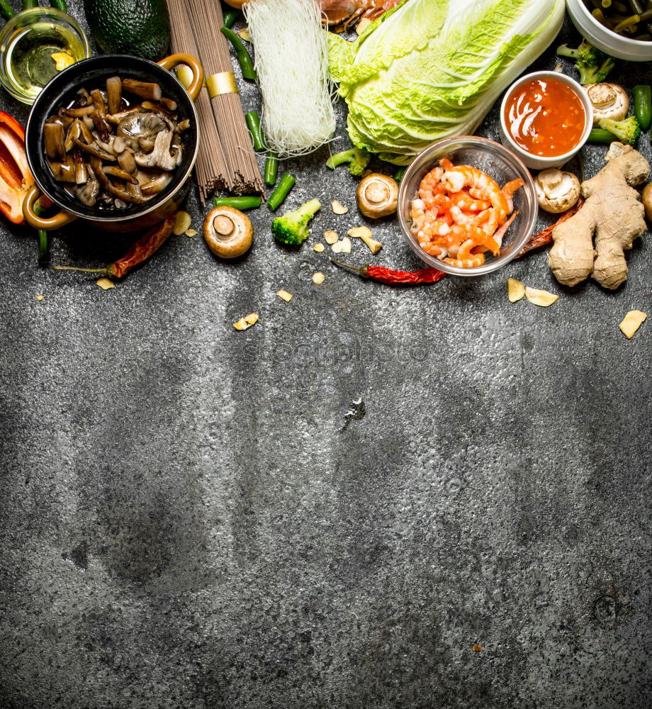 Similar – Image, Stock Photo Asian cooking with Pak Choi, chopsticks and spices