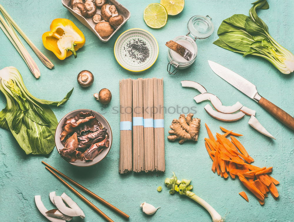 Similar – Various seafood on a blue background