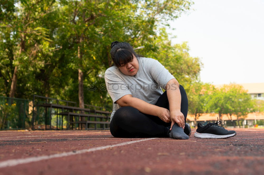 Similar – Image, Stock Photo Man is doing stretching and warm up for intense sports workout