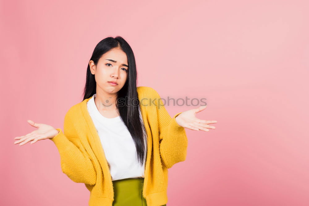 Similar – Image, Stock Photo Asian woman blowing gum bubble