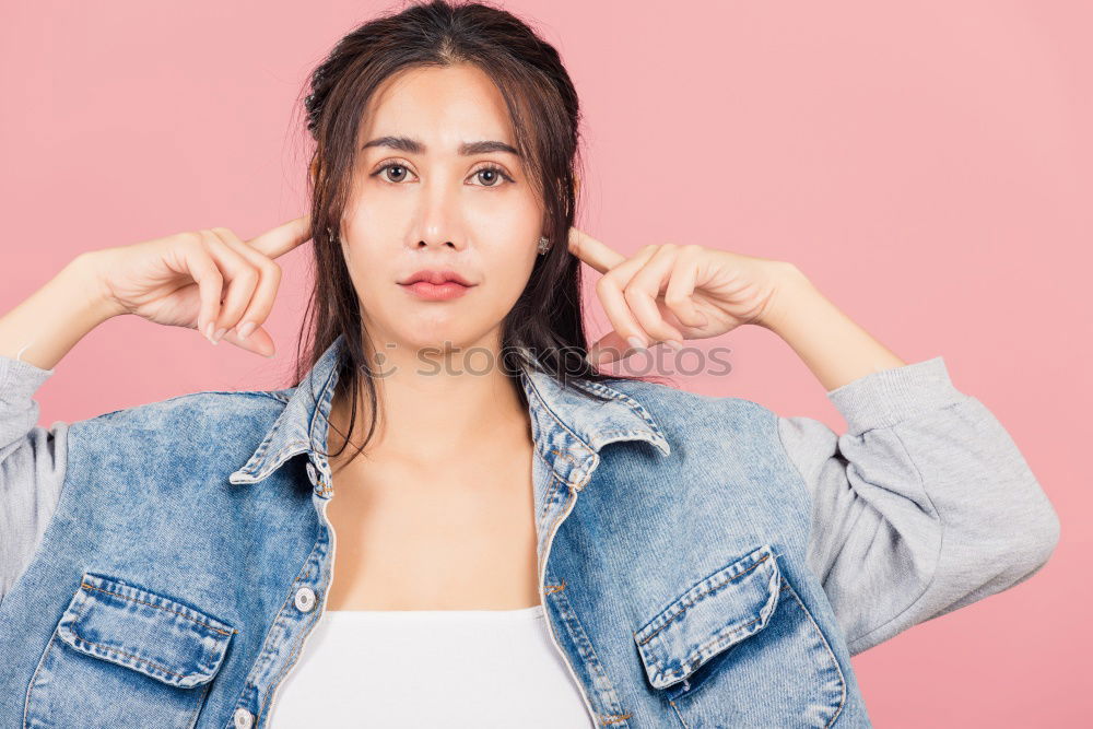 Similar – Image, Stock Photo Asian woman blowing gum bubble