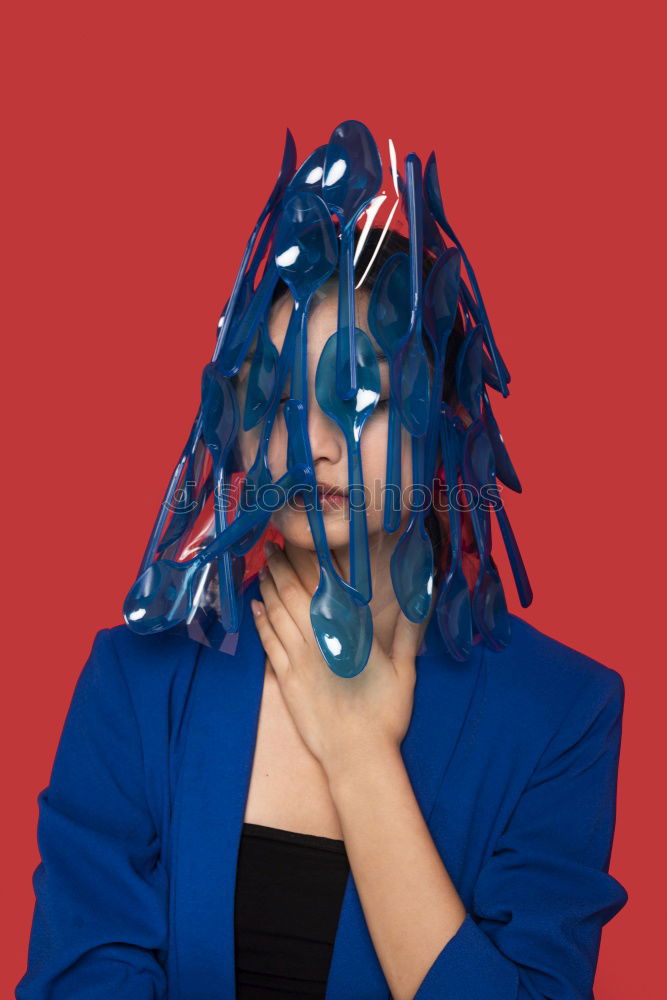 Similar – Image, Stock Photo Woman holding pennant saying FUCK and shouting something