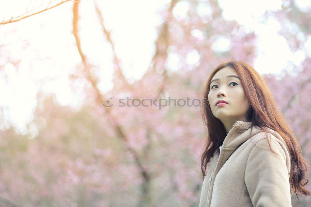 Similar – portrait of happy asian girl in nature