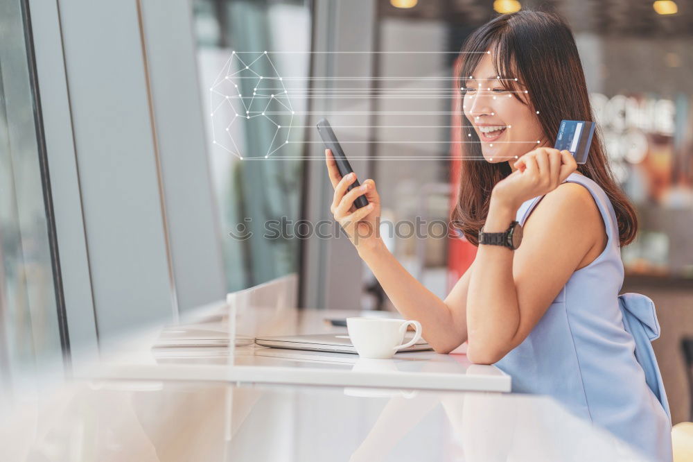 Similar – Image, Stock Photo Woman browsing smartphone in office
