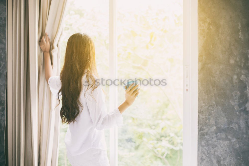 Similar – Image, Stock Photo Girl chilling with book in cozy bed