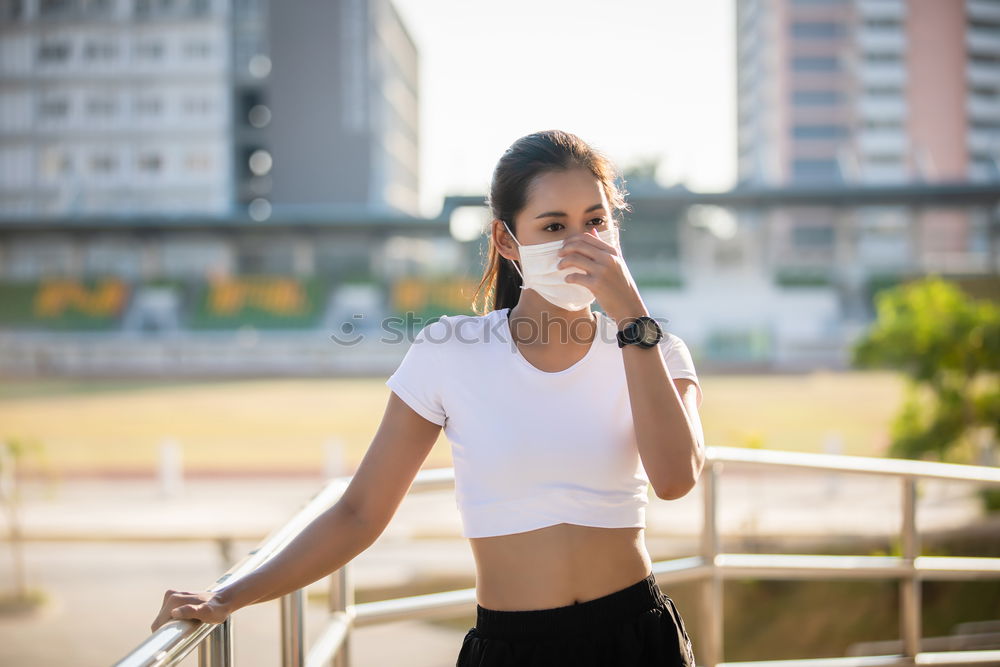 Similar – Image, Stock Photo Fitness woman doing skipping workout with jump rope