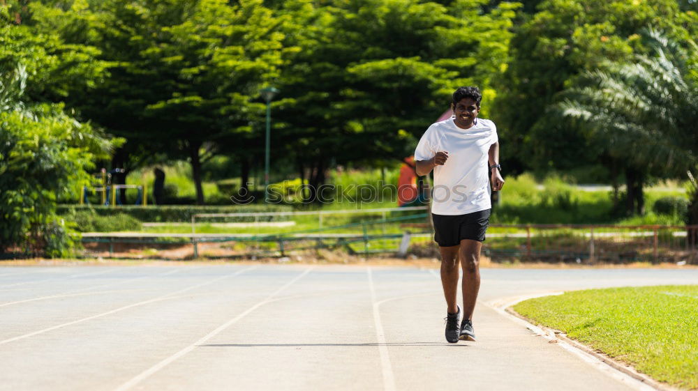 Similar – Disabled man athlete training with leg prosthesis.