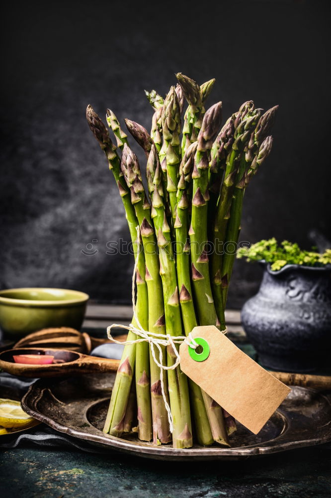 Similar – Image, Stock Photo Green asparagus in pot with cooking spoon