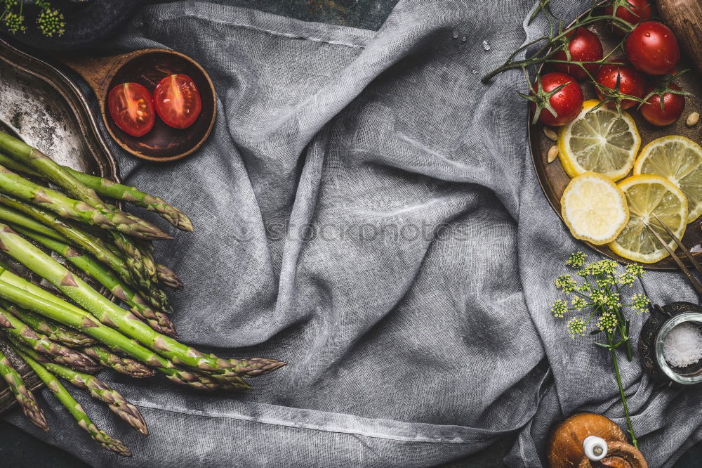 Similar – Image, Stock Photo Asparagus with wooden spoon and cooking ingredients