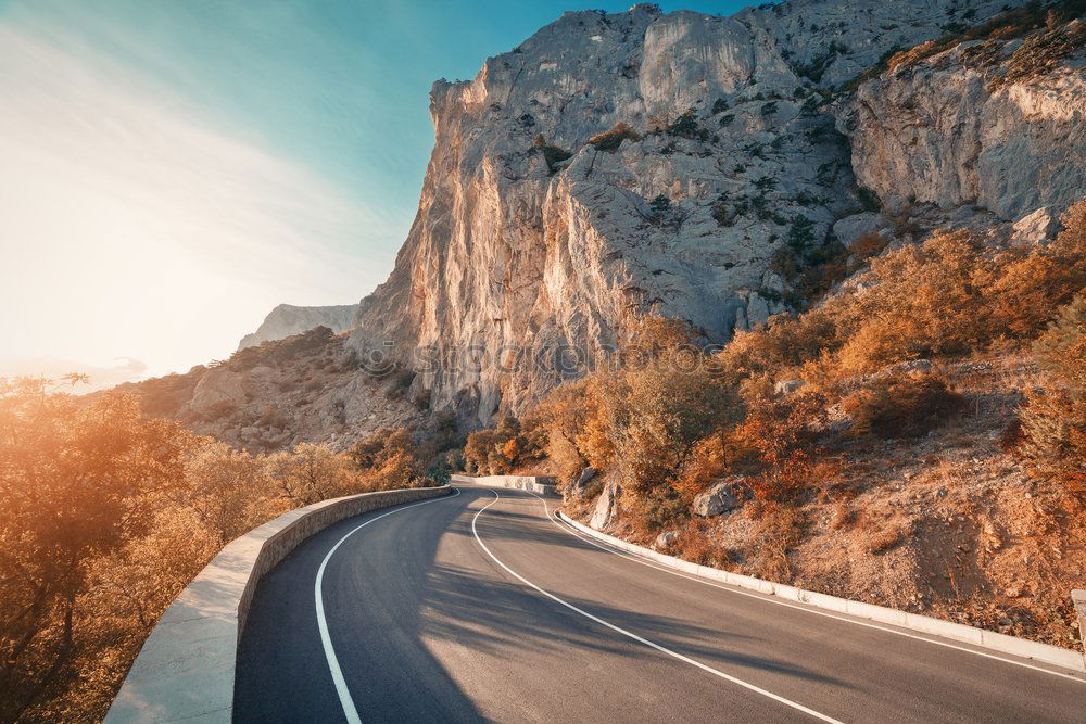 Similar – Image, Stock Photo Mediterranean road on sunset.