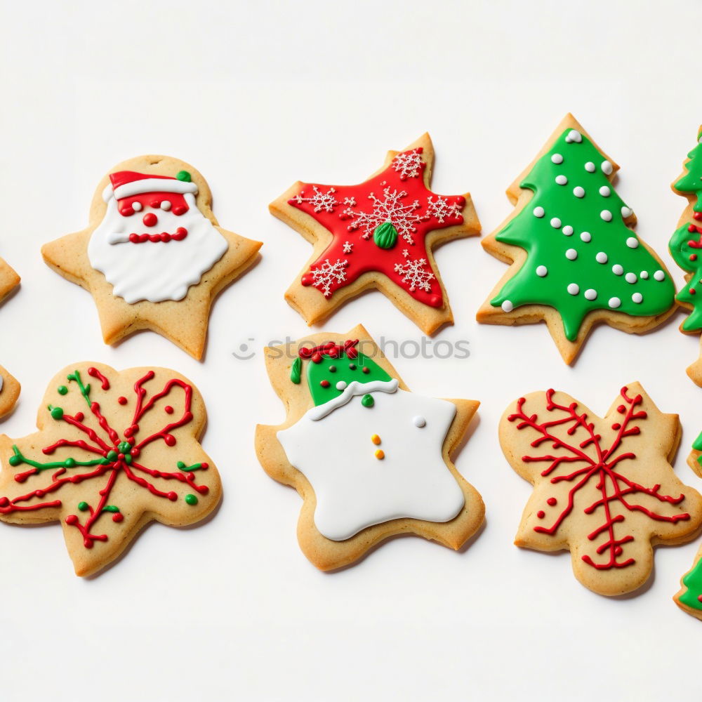 Christmas cookies on a dish with a wooden table background