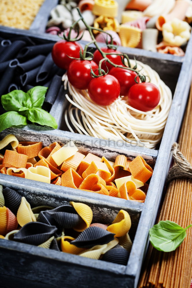 Similar – Pasta with tomatoes, basil and olive oil