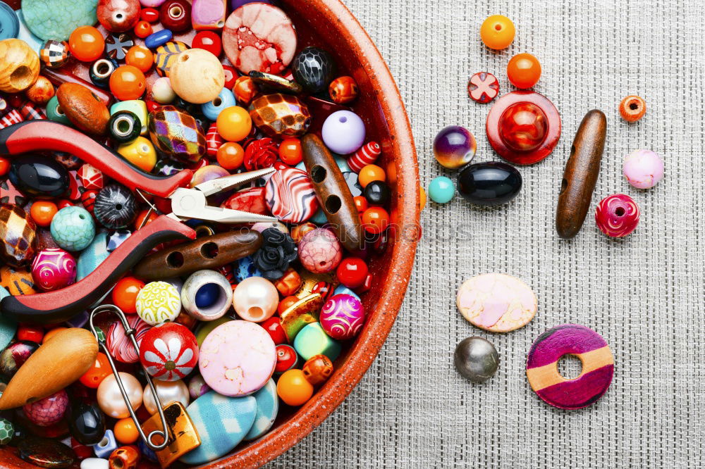 Similar – Image, Stock Photo Fashion beads in wooden bowls