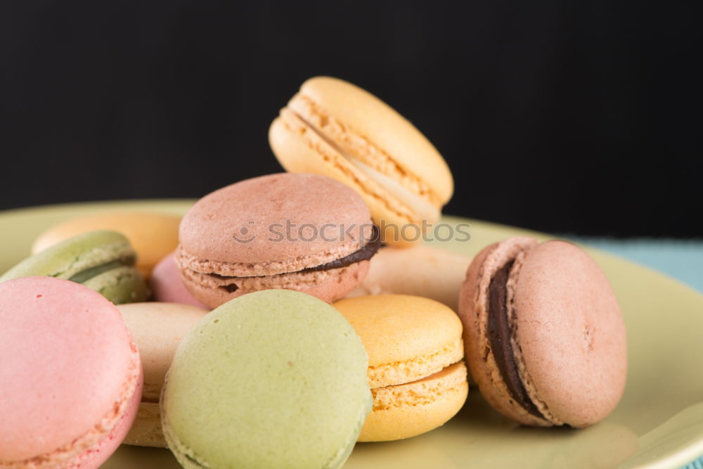 Similar – Chocolate, coffee and vanila macarons