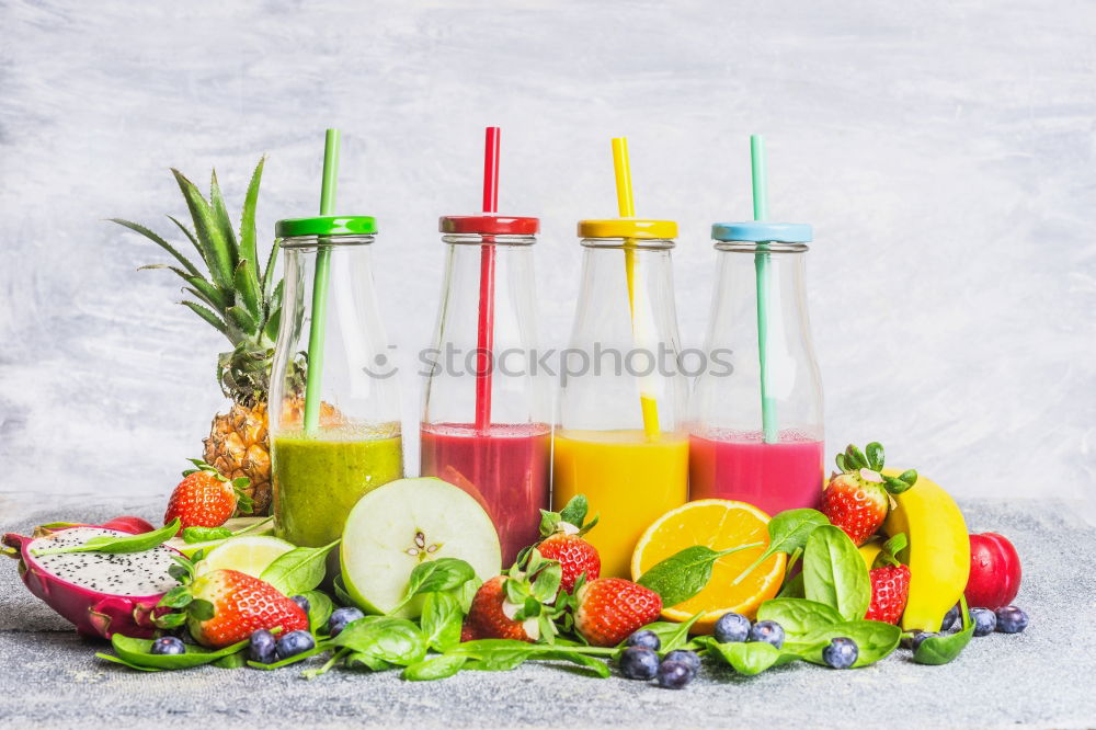 Smoothies with fruits Food