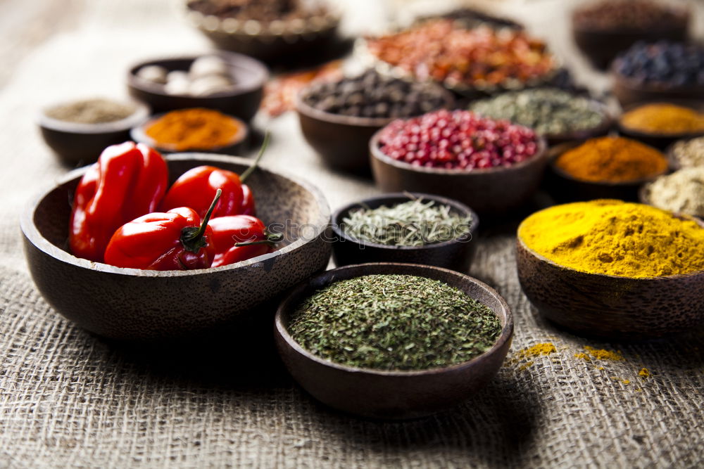 Similar – Set of various spices on table