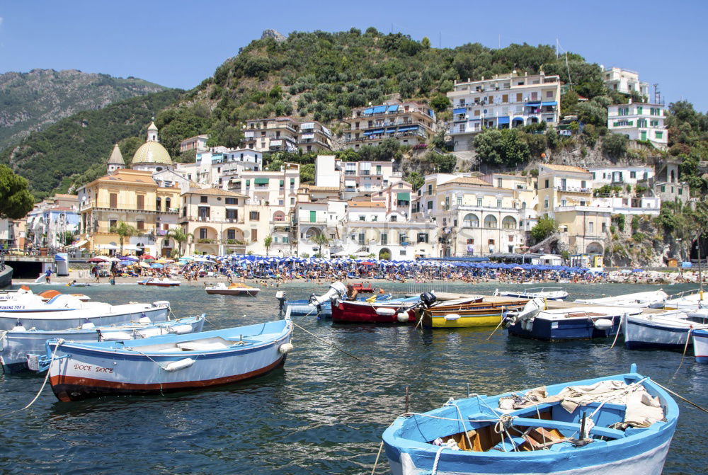 Similar – Image, Stock Photo Aerial view of small haven of Amalfi village with turquoise sea and colorful houses on slopes of Amalfi Coast with Gulf of Salerno, Campania, Italy.