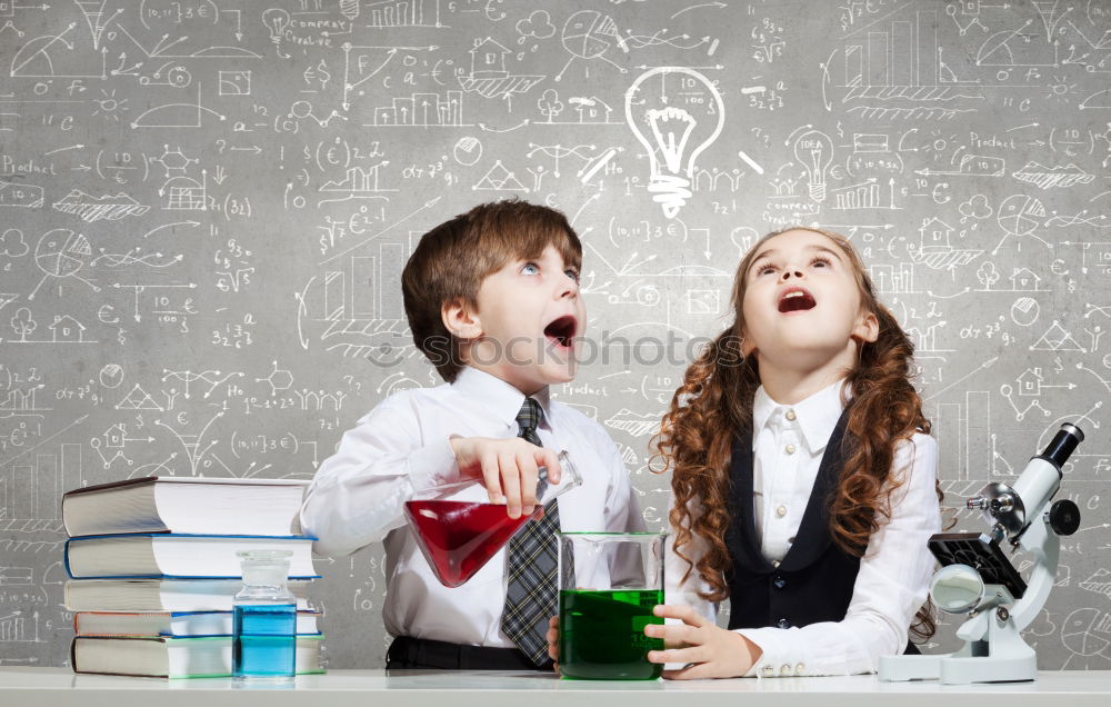 Similar – boy is making science experiments in a laboratory