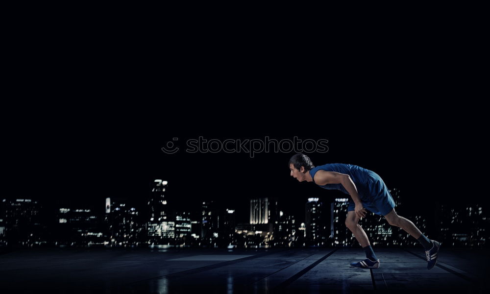 Similar – Image, Stock Photo Handsome man running in the city.