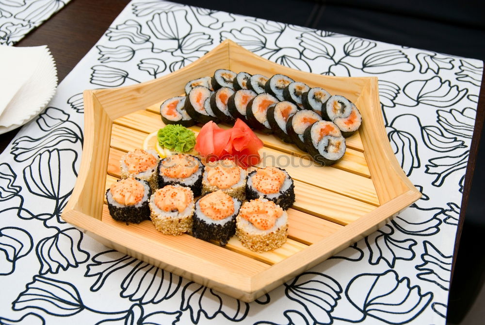 Similar – Sushi maki rolls on a tray