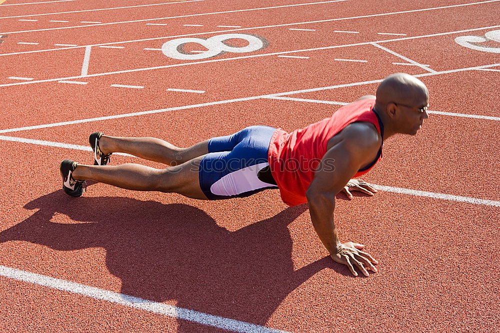 Similar – Image, Stock Photo Sportsman on crouch start