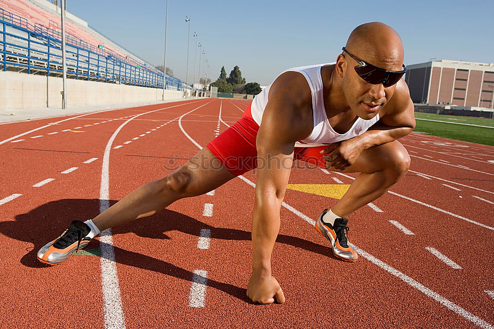 Similar – Image, Stock Photo Man jumping over hurdle